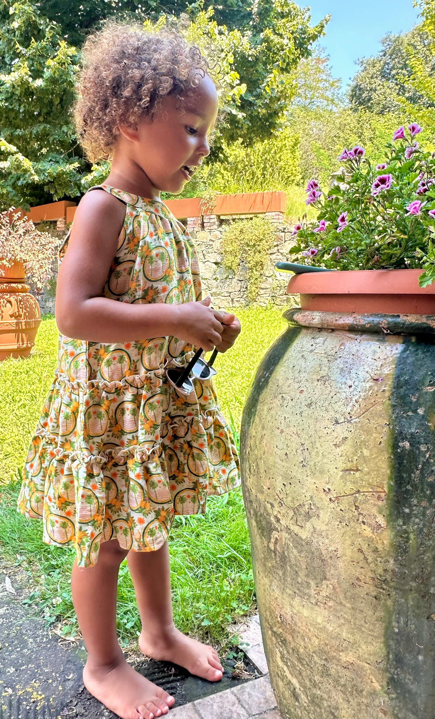 Iris dress in palms