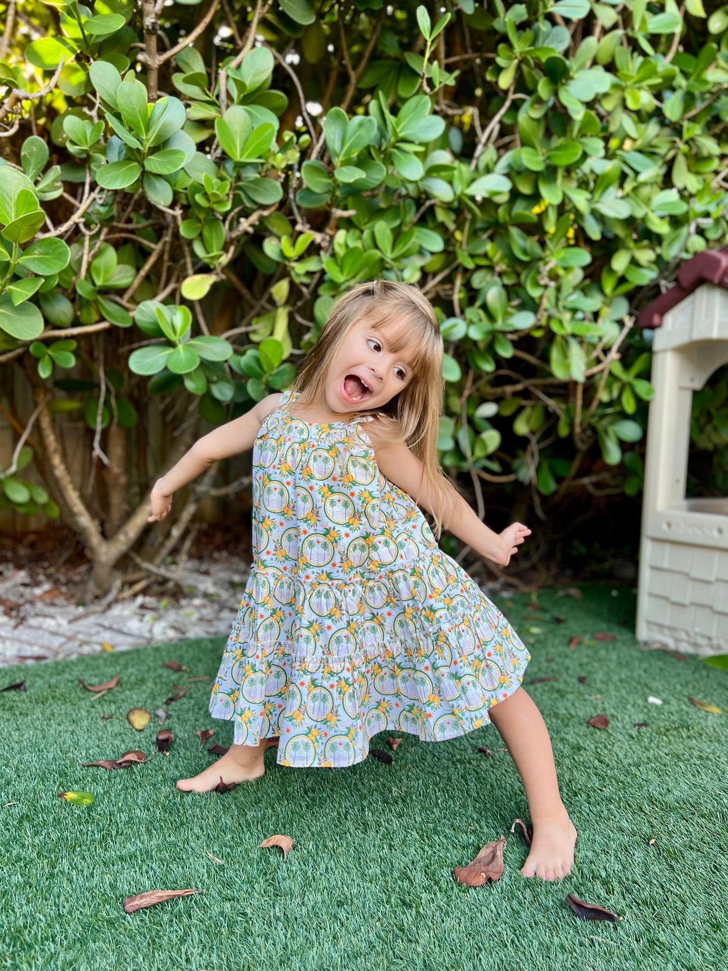 Iris dress in palms