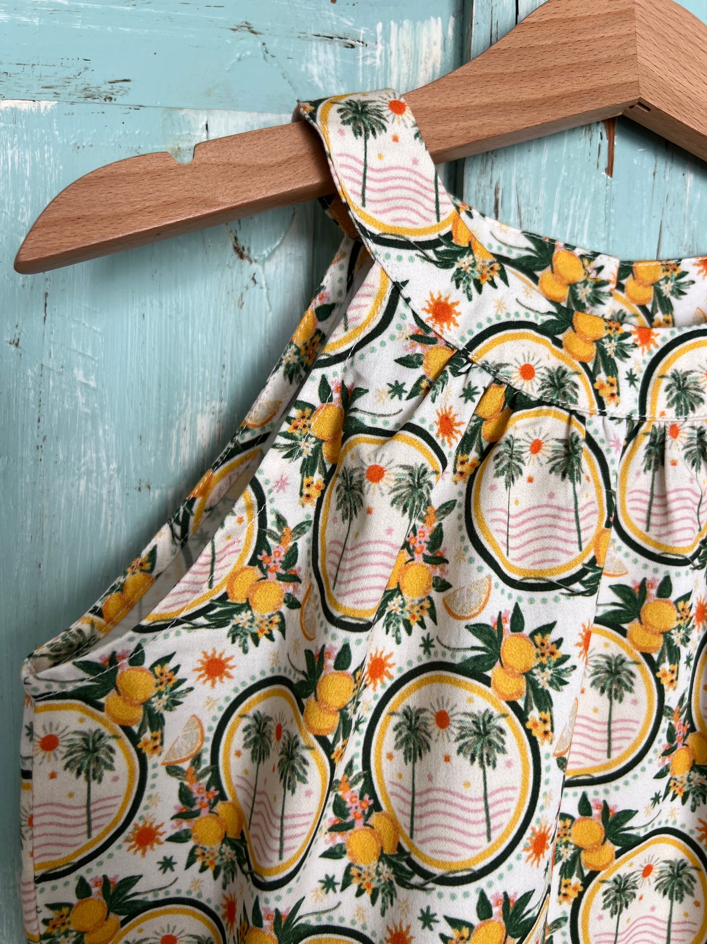 Iris dress in palms