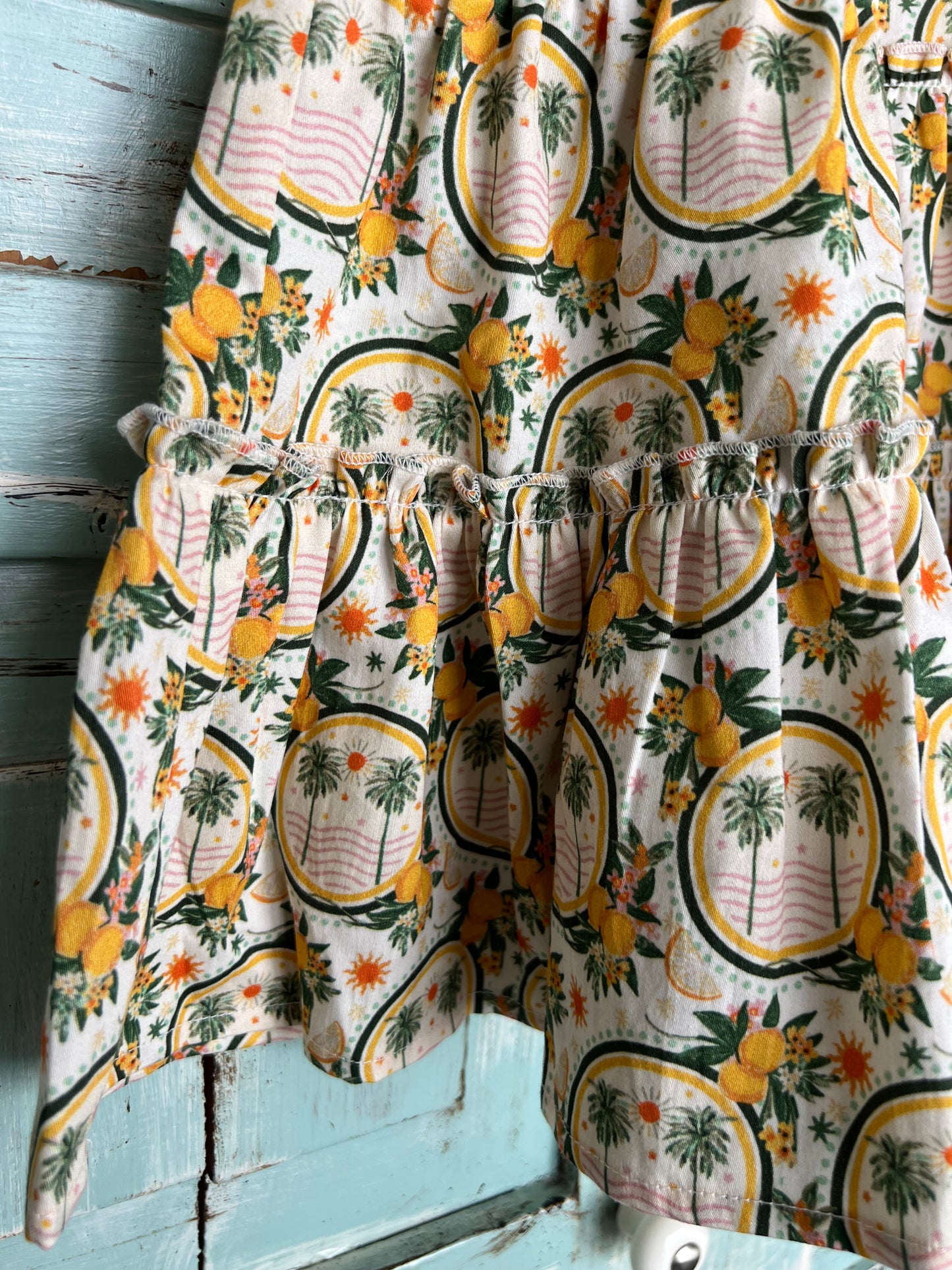 Iris dress in palms