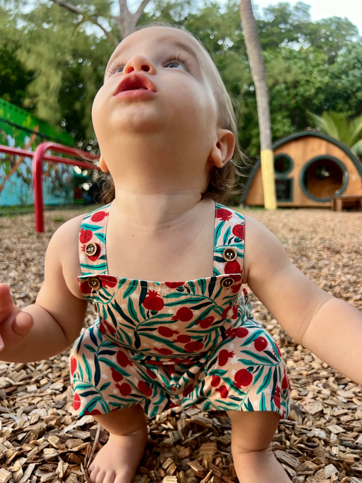 Lucy romper in pomegranate