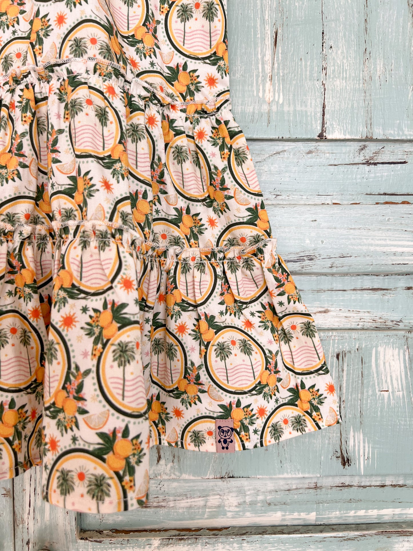 Iris dress in palms