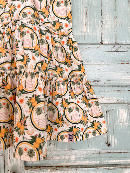 Iris dress in palms