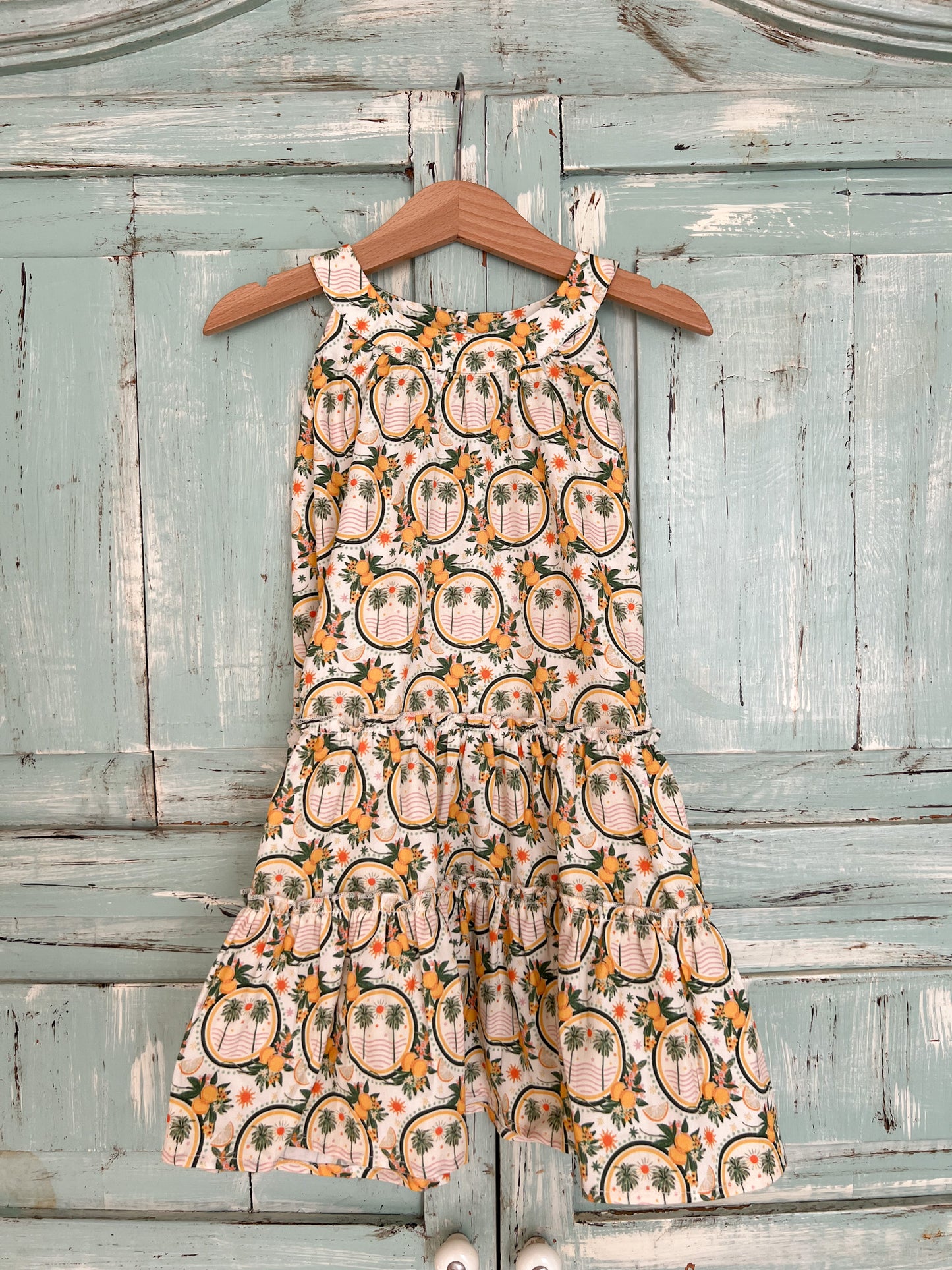 Iris dress in palms